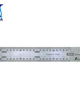 进口日本亲和SHINWA企鹅不锈钢直尺13072加厚钢板尺3m4m5m14079
