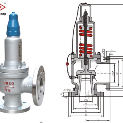 中国天正安全阀A42Y-16C/PR铸钢不锈钢304法兰全启式锅炉排气体阀
