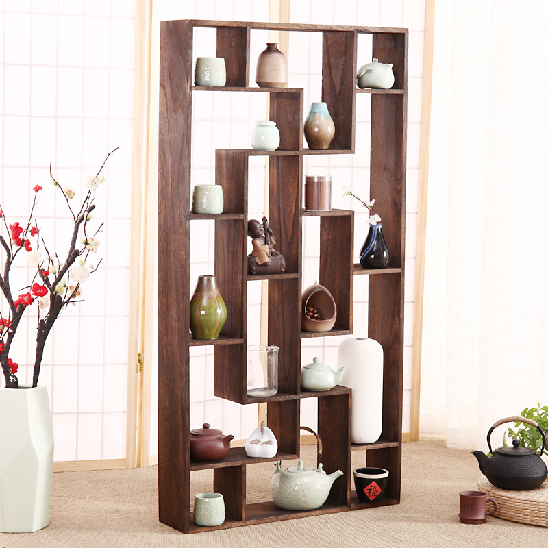 实木茶杯架子多宝阁紫砂茶壶架茶具收纳置物展示架博古架墙壁挂墙