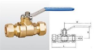 正品埃美柯270黄铜加厚卡套球阀铜密封水阀紫铜管用DN1520专卖店