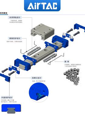 亚德客导轨滑块滑轨 LR3M151*70/110/150190/20/1270/31N0-AA/AH