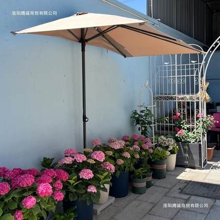 长方形半边阳伞靠墙放晴太阳伞00遮户外庭院阳台花侧园雨遮雨棚柱