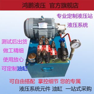 佛山鸿鹏工厂直营液压站3HP VP可设计一路或多路控制阀系统电箱