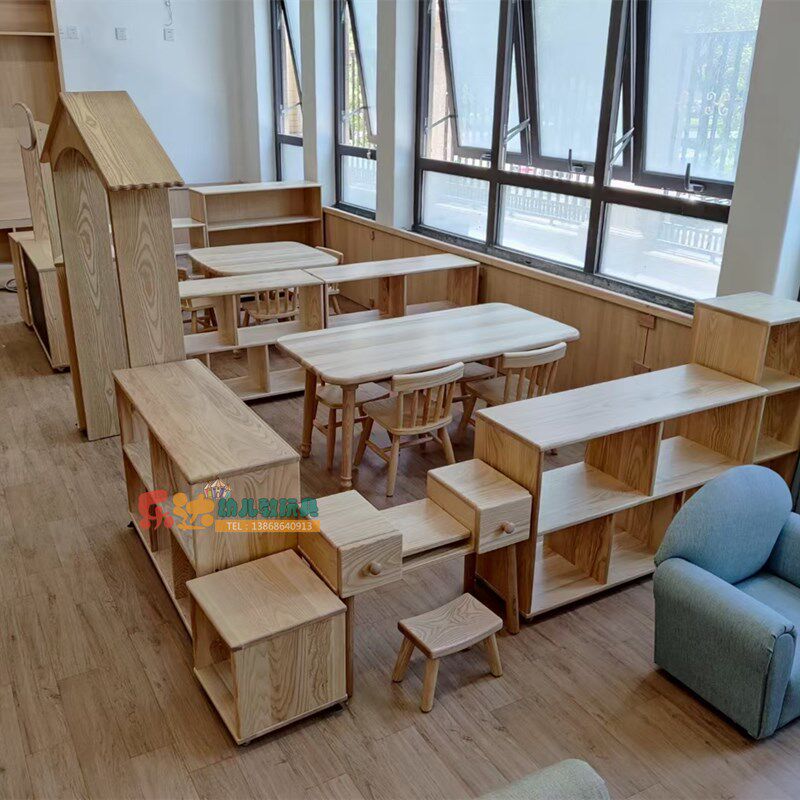 幼儿园区角柜子储物柜组合儿童玩具收纳架书架鞋书包柜蒙氏教具柜