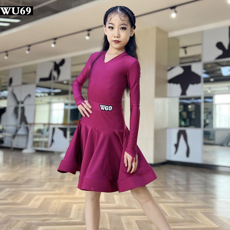 拉丁舞比赛服女儿童表演服装高级舞蹈规定服少儿拉丁舞服黑色