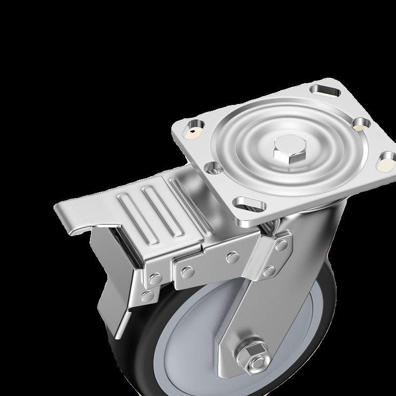 静音橡胶万向轮轮子高载重超静音万向轮4寸5寸6寸8寸手推车轮子