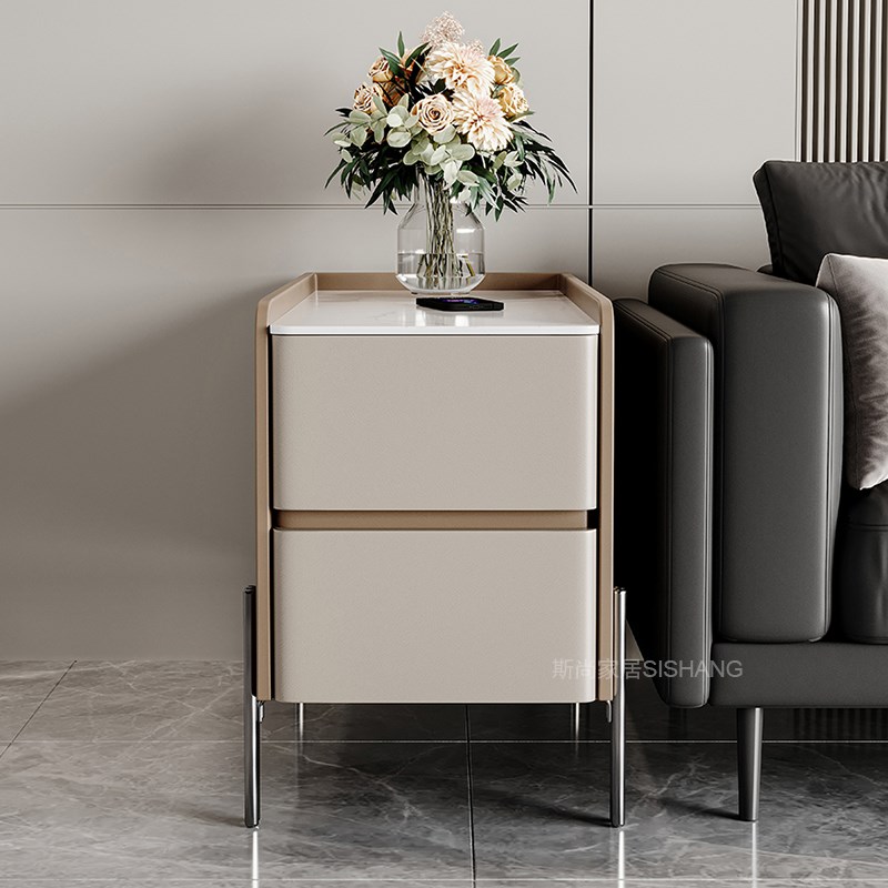 智能沙发边柜拼色新款简约高级客厅沙发边几储物边桌可充电小边几