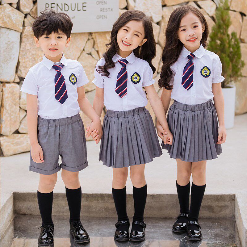 英伦学院风夏季新款幼儿园园服马甲三件套日韩制服套装小学生班服