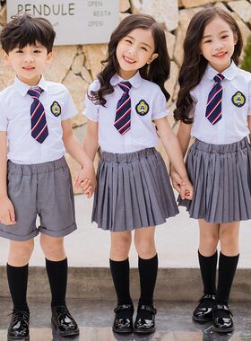 英伦学院风夏季新款幼儿园园服马甲三件套日韩制服套装小学生班服