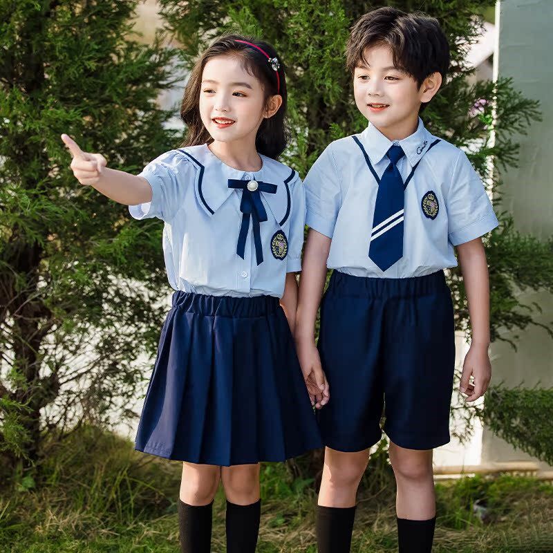 小学生校服夏季英伦风幼儿园园服夏天班服套装儿童节毕业拍照服装