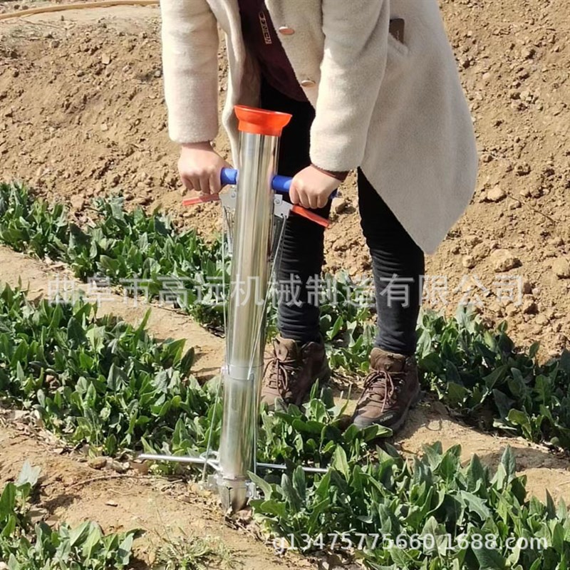 加厚不锈钢栽苗器 农用工具定植移栽播种施肥机 小型水稻苗栽植机