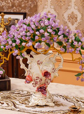 天然紫水晶招财树黄水晶发财w树客厅玄关乔迁新居花瓶插花装饰摆