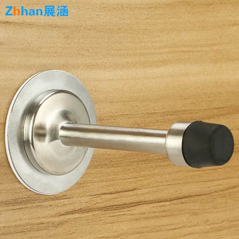 新款免打孔防撞门挡门碰卫生间加长不锈钢门阻器门顶门后橡胶门碰