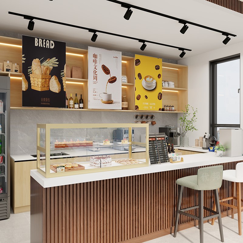 面包柜吧台玻璃柜蛋糕烘焙咖啡店展示柜甜品小型台面柜收纳陈列柜