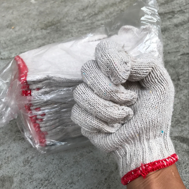 800g劳保手套棉线手套工作加厚手套白色纱线手套耐磨劳动手套