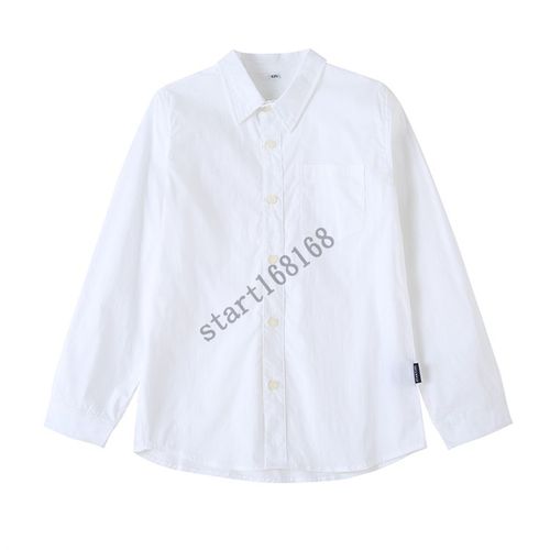 春秋季儿童白衬衫班服园服男童长袖纯棉打底白色衬衣棉小学生校服