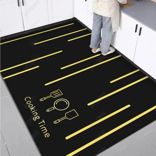 厨房地垫防油防滑可擦免洗地毯皮革防水脚垫简约可裁剪满铺家用垫