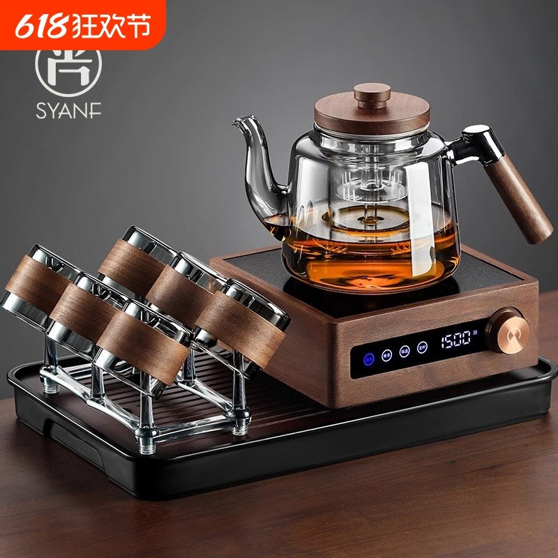 泡茶壶耐热玻璃煮茶茶壶养生壶蒸煮一体黑晶炉煮P茶壶泡茶炉烧水
