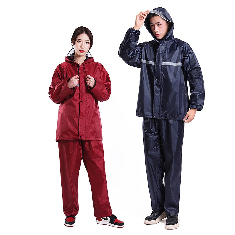 骑行雨披两件雨裤女款雨衣雨裤分体加大旅行套装建筑新款连身雨衣