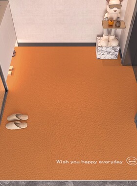 橙色入户门地垫2024新款高端z可擦免洗门口进门pvc脚垫裁剪地毯