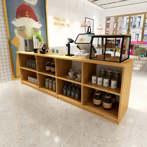 奶茶店收银台前台简约现代小型店铺接待商用柜台蛋糕店吧台甜品店