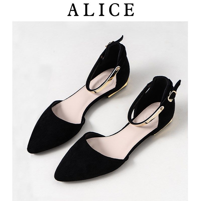 单鞋女2025春季低跟仙女鞋温柔平底鞋一字扣带尖头晚晚凉鞋大码鞋,女鞋,浅口单鞋,淘宝优惠券,粉丝福利购,淘宝优惠卷