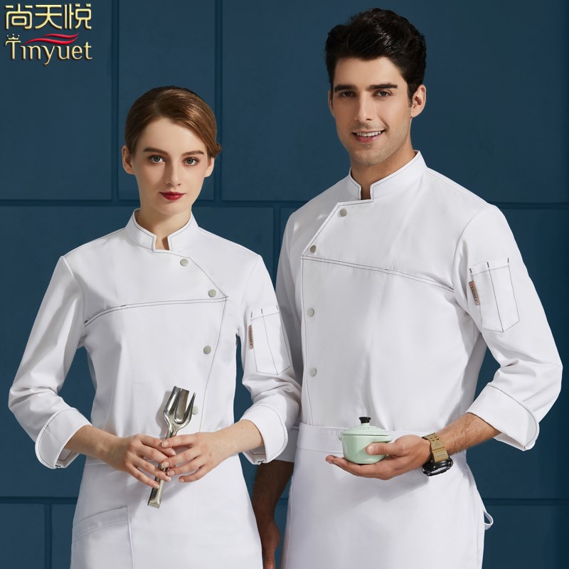 厨师工作服女餐饮烘焙蛋糕厨房西点厨师服定制透气酒店裱花师制服
