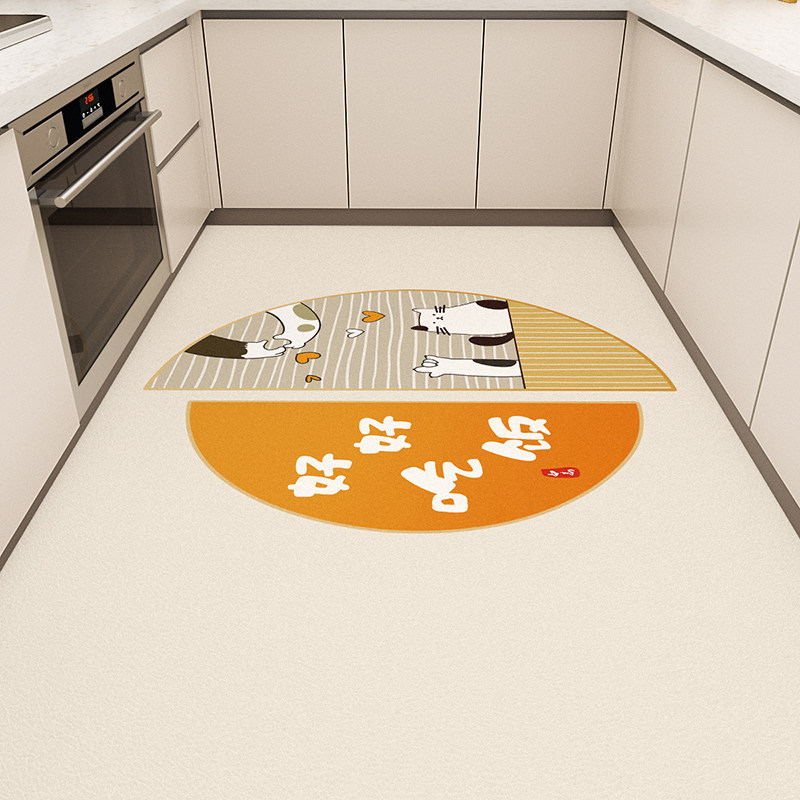 定制满铺厨房专用地垫防水防油可擦免洗大面积Q防滑脚垫可裁剪地