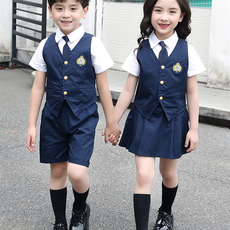 小学生班服校服衬衫套装夏季幼儿园园服毕业照合唱六一儿童表演服