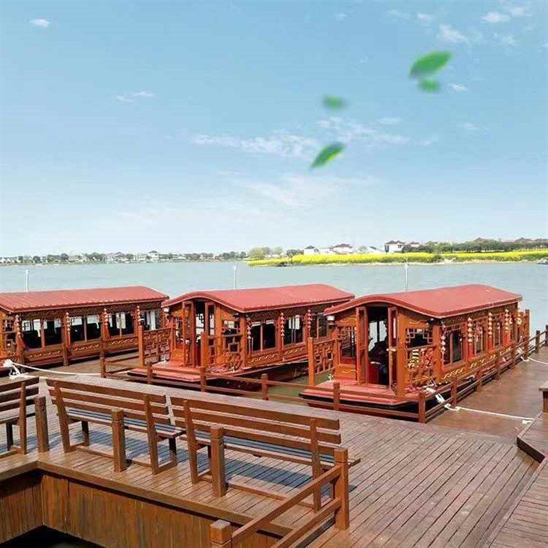 【折扣店】画舫船双层餐饮船景区游船电动船木船观光 旅游船 观光