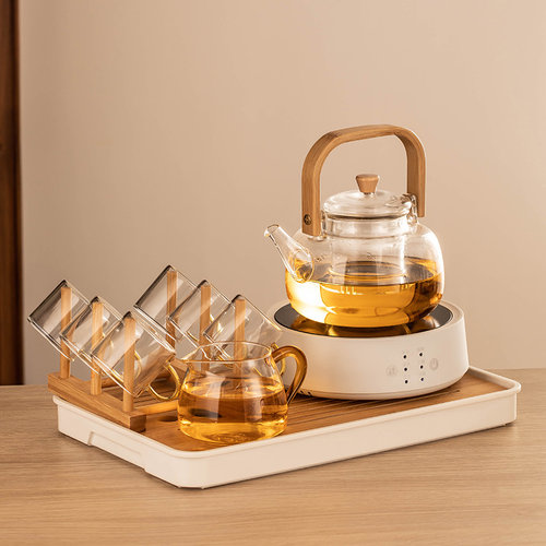 黑晶炉煮茶器套装家用泡茶办公室小E型煮茶壶玻璃烧水茶壶蒸煮茶