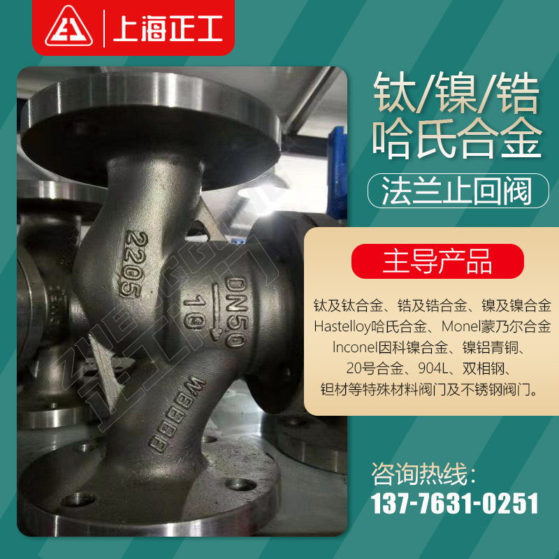 钛/镍/锆/蒙乃尔/哈氏合金止回阀 耐强腐蚀氯硷硝酸TA2/N6/2205