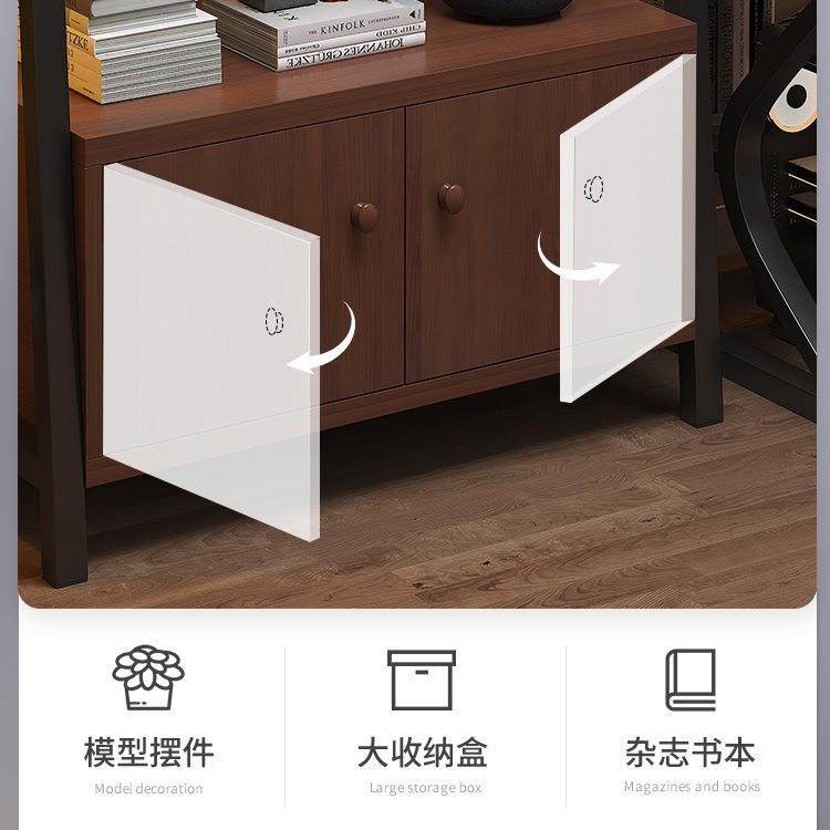 置物架落地收纳物架层书架竞房电脑桌旁电储柜多铁EVK艺梯形展示