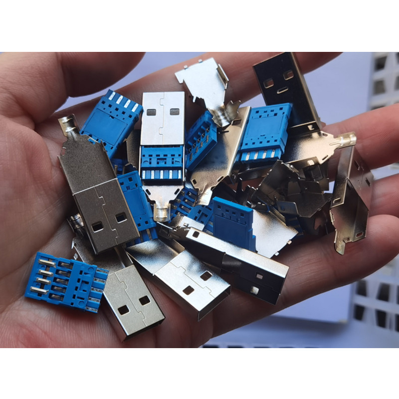 USB AM3.0 公头连接器数据线接口DIY电子配件A型公座焊接式三件套