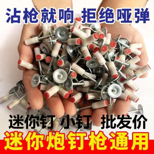 迷你炮钉小型号射钉7.3mm圆片射钉枪专用钉20mm管卡线夹固定钉子