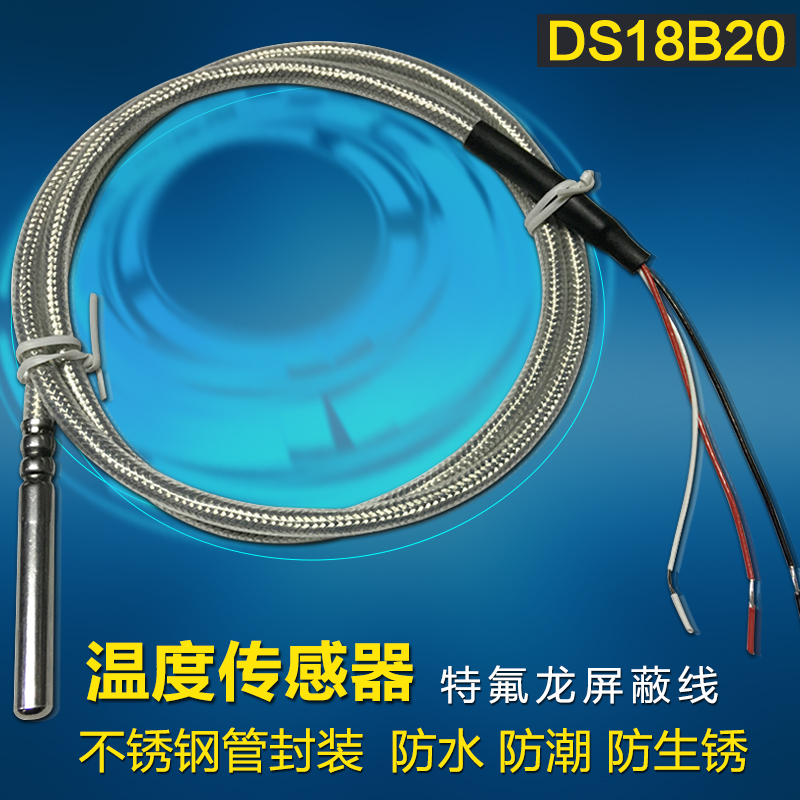 进口PT100铂热电阻高温型DS18B20温度传感器探头水温传感器防水型