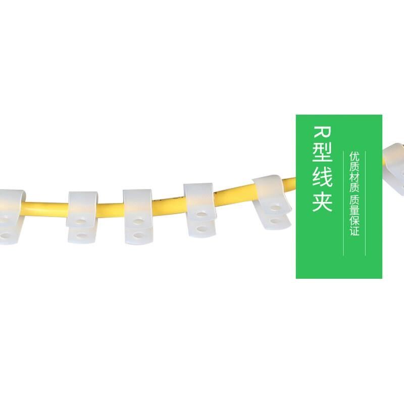 R型线夹U形线夹固定夹v螺钉塑G料夹线环扣线卡配线电缆夹