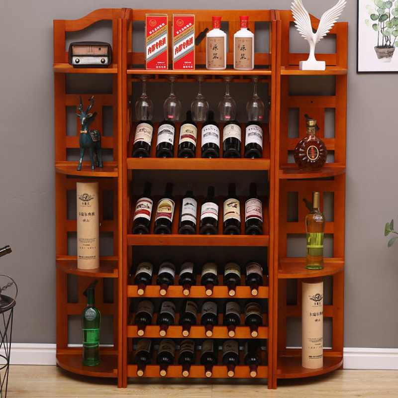 实木红酒架子葡k萄酒展架一米二摆件落地倒挂酒杯架家用置物架