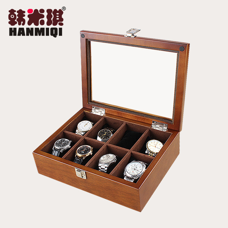 实木质手表盒收纳盒木质首饰手串收集家用展示盒简约表箱手表收藏
