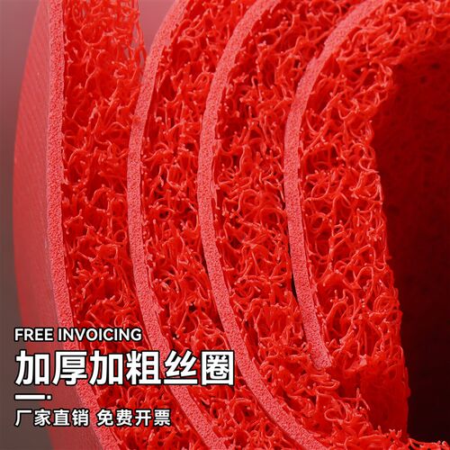 塑料PVC防滑丝圈地垫商用大面积可裁剪店铺大门T口开业迎宾红地毯