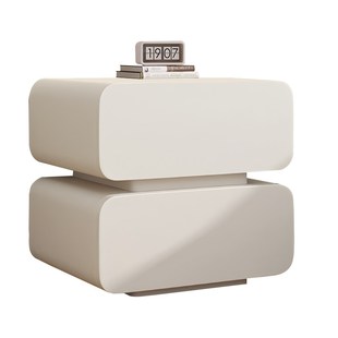 奶油风床头柜简约现代小卧室床边柜2025新款 皮质简易收纳柜免安装