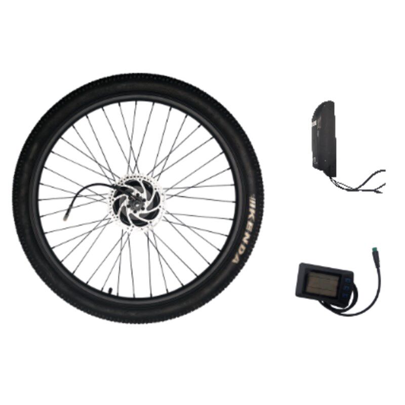 山地折叠碟V刹自行车助力器后轮前轮套件马达后驱锂电池改装电动