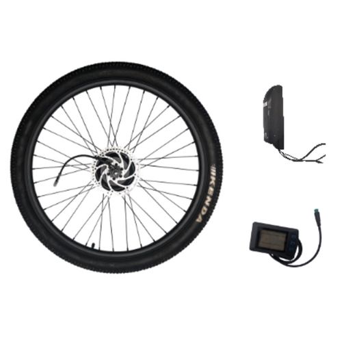 山地折叠碟V刹自行车助力器后轮前轮套件马达后驱锂电池改装电动