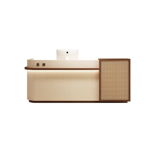 诧寂风藤编服装店吧台桌收银柜台美容院养生馆民宿前台接待柜台定