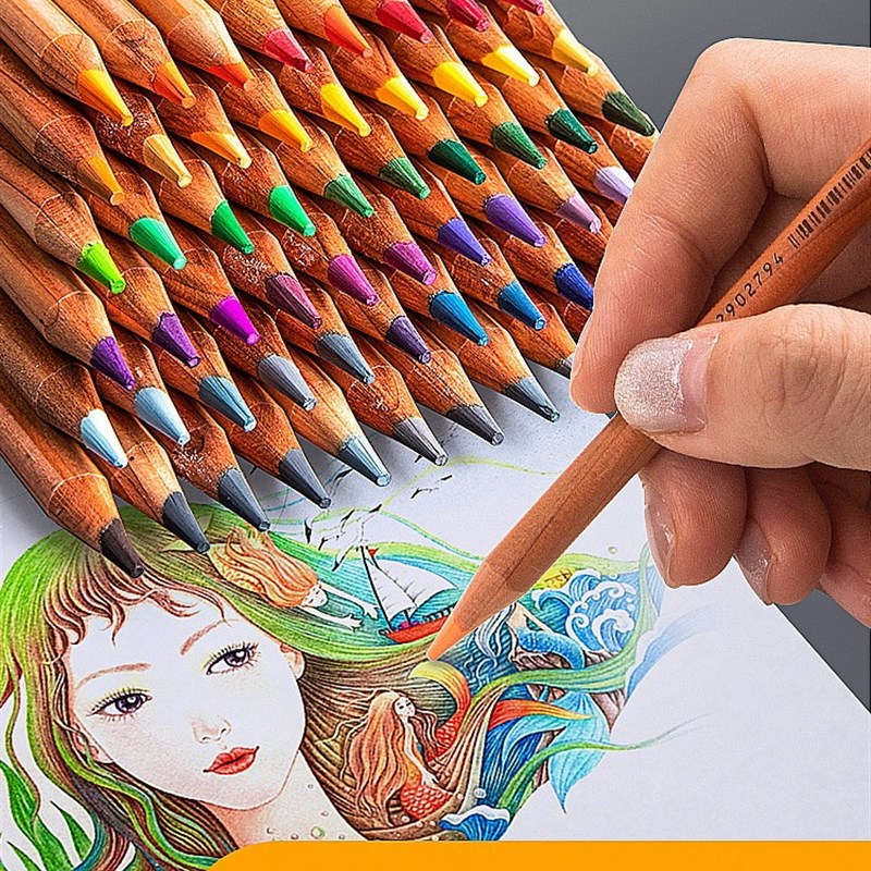马可雷诺阿彩铅油性72色48色彩铅笔画画专用水溶性马克绘画专业