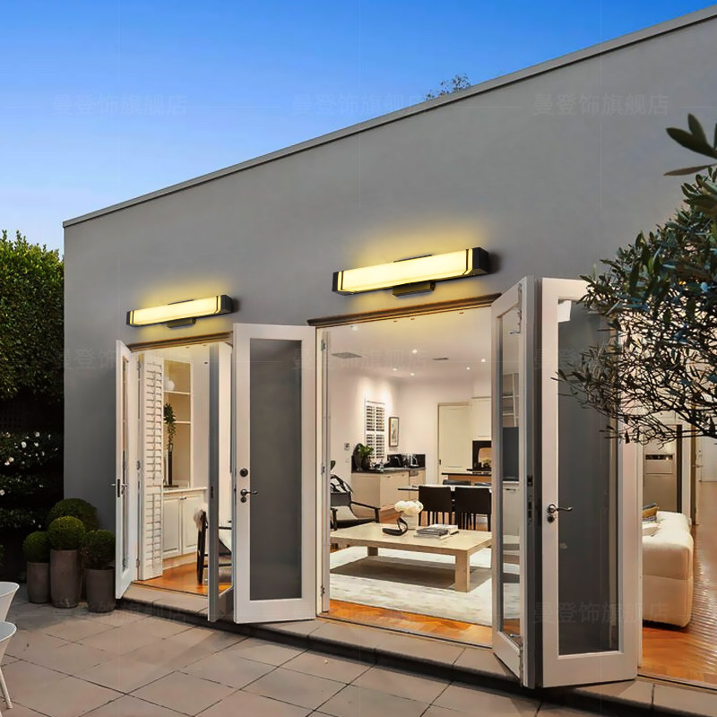 现代入户门口门前壁灯别墅露台长条仿云石门头横装防水壁灯,家装灯饰光源,户外壁灯,淘宝优惠券,粉丝福利购,淘宝优惠卷