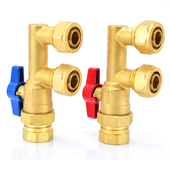 分地暖分水器增加两路门分水器末端球 转寸