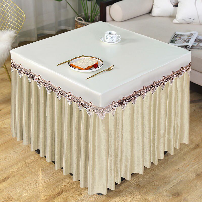 薄款夏季正方形电烤炉罩防水防油布电炉罩烤火桌罩茶几炉子罩