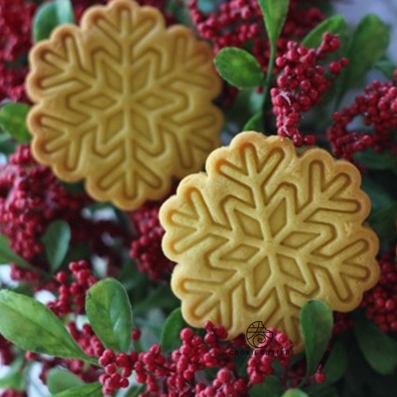 卷卷烘培韩国定制烘焙工具新款圣诞雪花1创意饼干模+印模