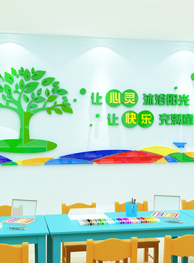 幼儿园饰环境布置材料管班墙心理咨询室辅导题墙挂画